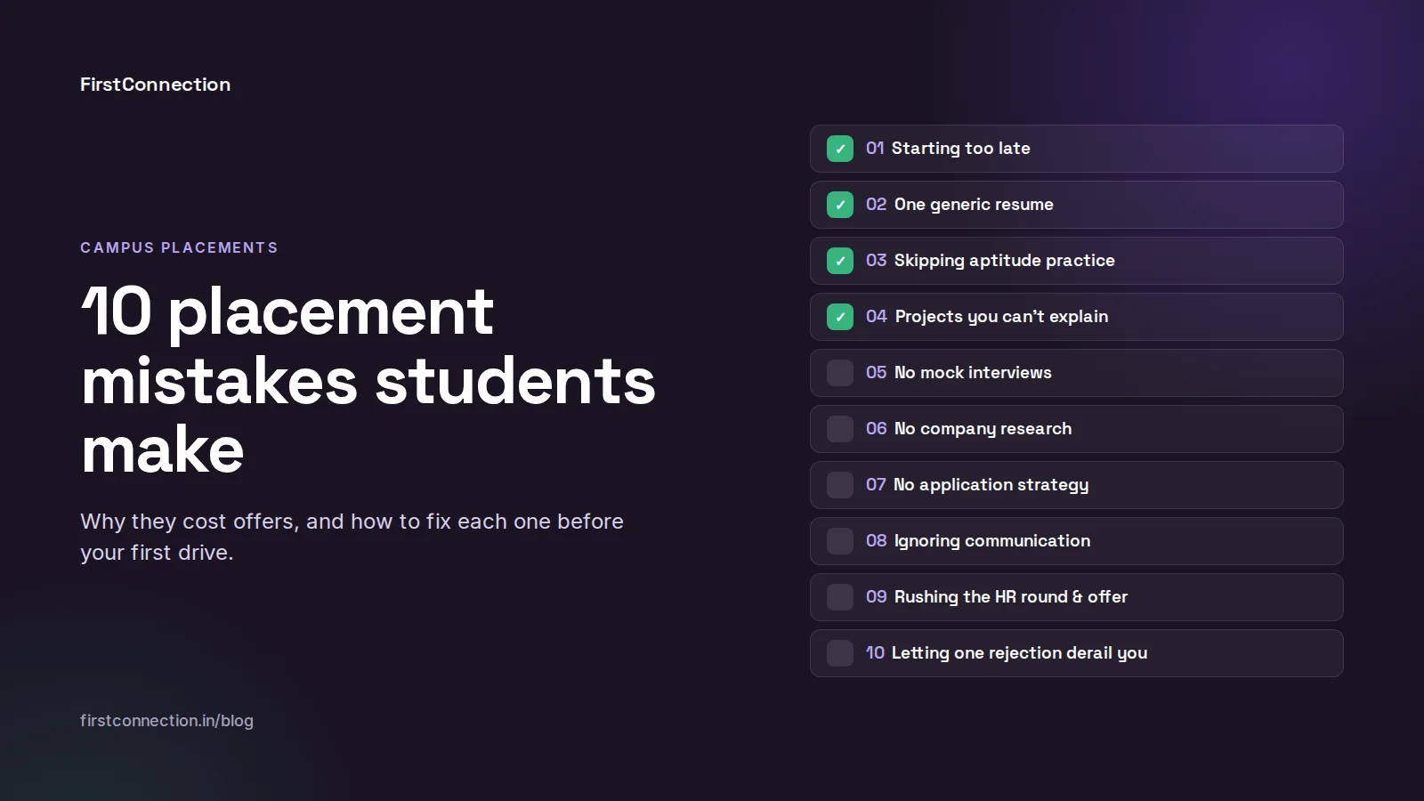 10 Common Mistakes Students Make During Campus Placements